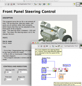 Front Panel steering control
